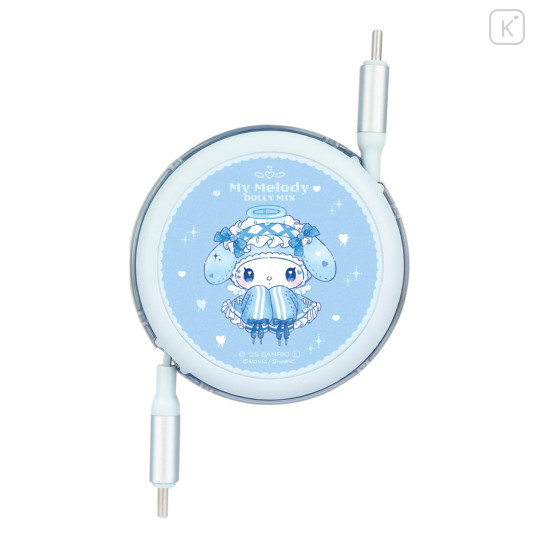 Japan Sanrio PD60W USB Type-C Retractable Cable - My Melody : Dolly Mix - 1