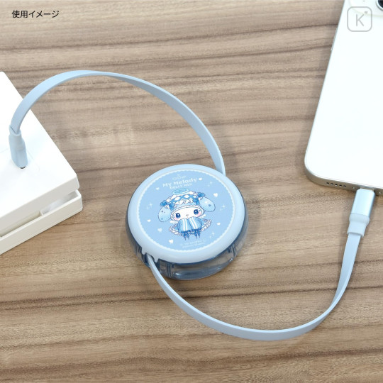 Japan Sanrio PD60W USB Type-C Retractable Cable - My Melody : Dolly Mix - 5