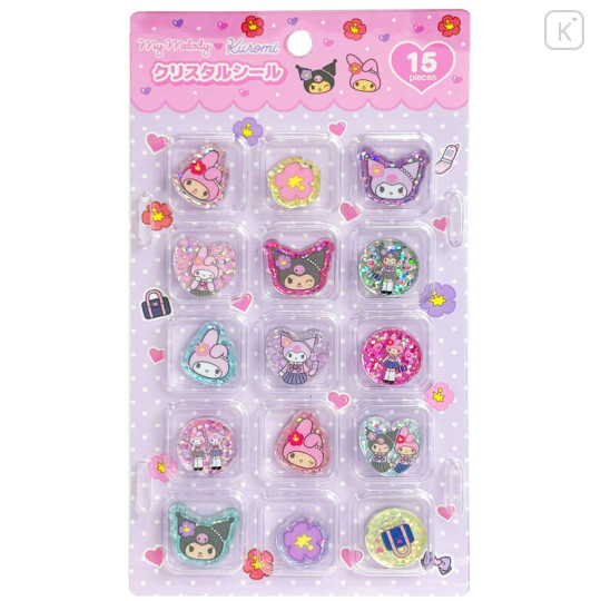 Japan Sanrio Crystal Sticker - Kuromi & My Melody - 1