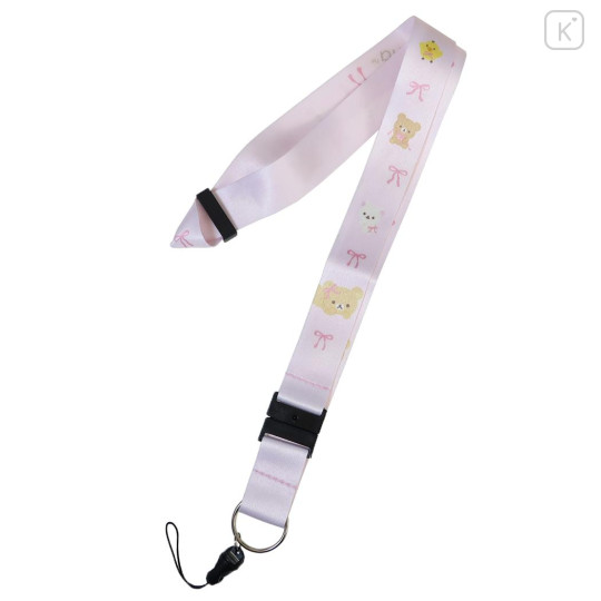 Japan San-X Neck Strap - Rilakkuma : Ribbon Light Pink - 1