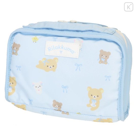 Japan San-X Multi-Purpose Travel Document Organizer - Rilakkuma : Ribbon Light Blue - 1