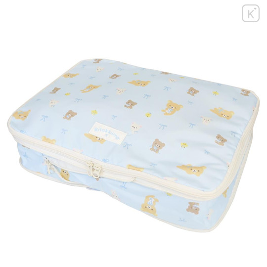 Japan San-X Clothing Compression Storage Pouch (S) - Rilakkuma : Ribbon Light Blue - 1