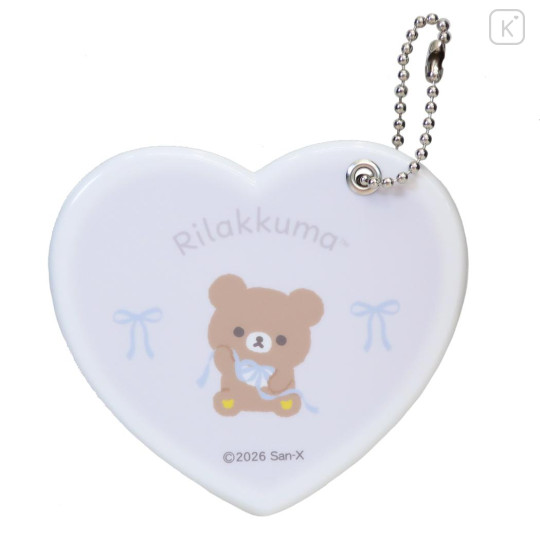 Japan San-X Heart-Shaped Slide Mirror - Chairoikoguma : Ribbon - 1