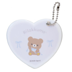 Japan San-X Heart-Shaped Slide Mirror - Chairoikoguma : Ribbon