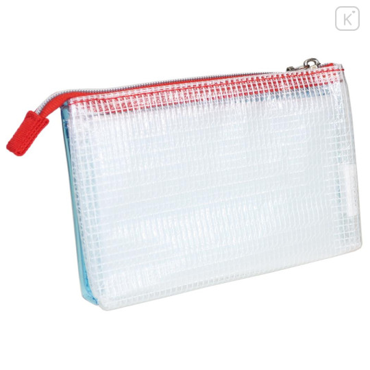 Japan Doraemon 3-Pocket Mini Clear Flat Pouch - Doraemon : Secret Gadgets Blue - 2
