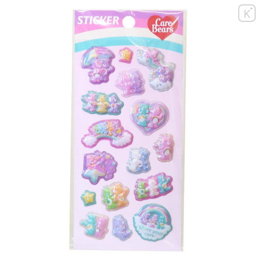 Japan Care Bears Epoxy Seal Sticker - 3D Rainbow - 1