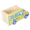 Japan Peanuts Desktop Organizer & Pen Stand - Snoopy & Woodstock : Wooden School Bus - 2