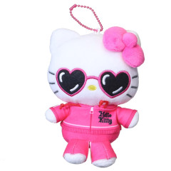 Japan Sanrio Plush Pouch & Bag Charm - Hello Kitty : Heart Sunglasses Y2K Athleisure