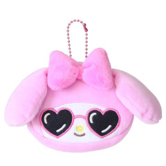 Japan Sanrio Face-Shaped Mini Pouch - My Melody : Heart Sunglasses Y2K Athleisure