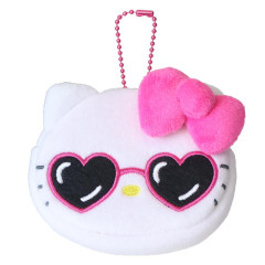 Japan Sanrio Face-Shaped Mini Pouch - Hello Kitty : Heart Sunglasses Y2K Athleisure
