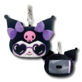 Japan Sanrio Plush Pass Case with Reel - Kuromi : Heart Sunglasses Y2K Athleisure - 1