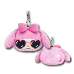 Japan Sanrio Plush Pass Case with Reel - My Melody : Heart Sunglasses Y2K Athleisure