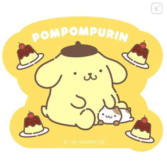 Japan Sanrio Large Vinyl Sticker - Pompompurin : Pudding - 1