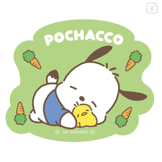 Japan Sanrio Large Vinyl Sticker - Pochacco : Carrot - 1
