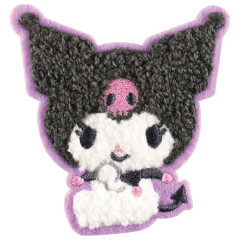 Japan Sanrio Versatile Iron-On and Sticker Patch - Kuromi : Sitting