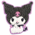 Japan Sanrio Versatile Iron-On and Sticker Patch - Kuromi : Sitting - 1