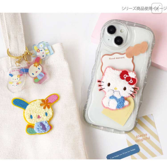 Japan Sanrio Versatile Iron-On and Sticker Patch - Kuromi : Sitting - 2