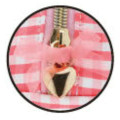 Japan Sanrio Cosmetic Pouch - Hello Kitty & Tiny Chum : Gingham Red - 2