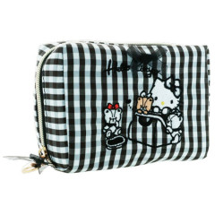 Japan Sanrio Cosmetic Pouch - Hello Kitty & Tiny Chum : Gingham Black