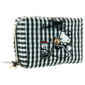 Japan Sanrio Cosmetic Pouch - Hello Kitty & Tiny Chum : Gingham Black - 1