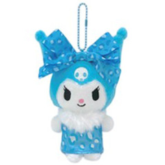 Japan Sanrio Mascot Ball Chain - Kuromi : Blue Leopard Ribbon