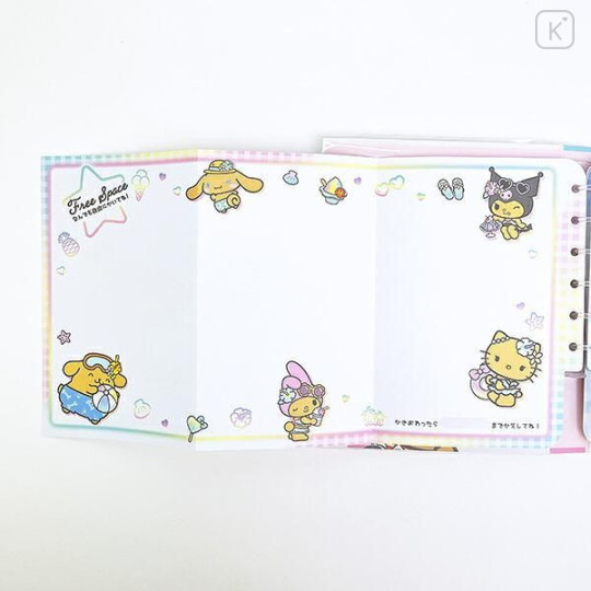 Japan Sanrio Friendship Profile Memory Book Keepsake - Tan Sunburned Sparkling Tropical - 3