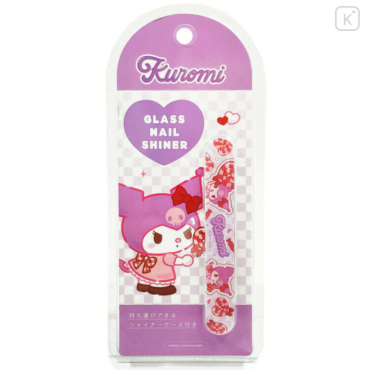 Japan Sanrio Glass Nail File Shiner - Kuromi : Red - 1