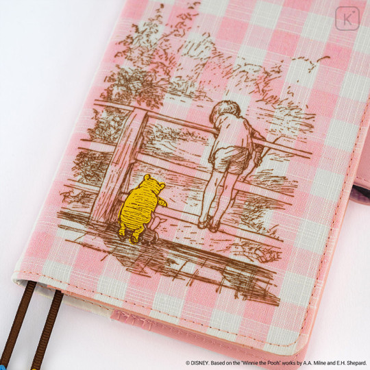 Japan Hobonichi Techo Cover for A6 Original - Winnie the Pooh : Pole Throwing Bridge - 4
