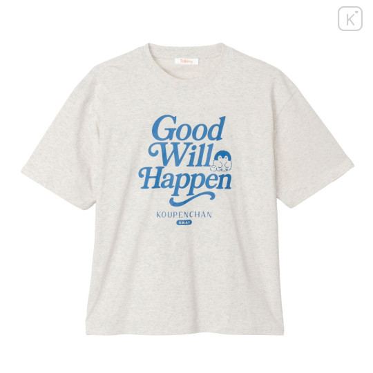 Japan Koupen-chan Big Silhouette T-Shirt (M) - Koupenchan : Good Will Happen Heather White - 1