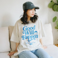 Japan Koupen-chan Big Silhouette T-Shirt (M) - Koupenchan : Good Will Happen Heather White - 4