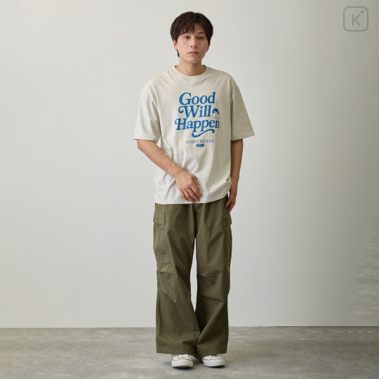 Japan Koupen-chan Big Silhouette T-Shirt (M) - Koupenchan : Good Will Happen Heather White - 6