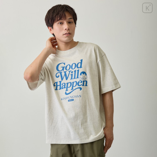 Japan Koupen-chan Big Silhouette T-Shirt (M) - Koupenchan : Good Will Happen Heather White - 7