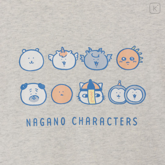 Japan Nagano Long Sleeve T-Shirt (M) - Faces in a Row Oatmeal - 4