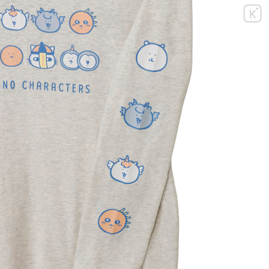 Japan Nagano Long Sleeve T-Shirt (M) - Faces in a Row Oatmeal - 6