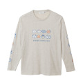 Japan Nagano Long Sleeve T-Shirt (L) - Faces in a Row Oatmeal - 1