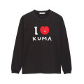 Japan Nagano Long Sleeve T-Shirt (M) - I Love Kuma Charcoal - 1