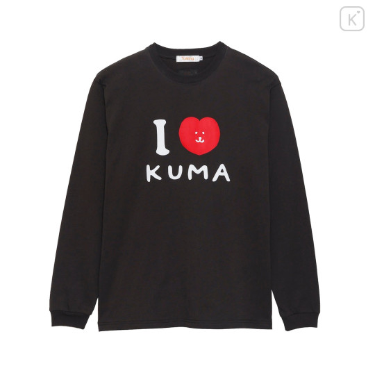 Japan Nagano Long Sleeve T-Shirt (L) - I Love Kuma Charcoal - 1
