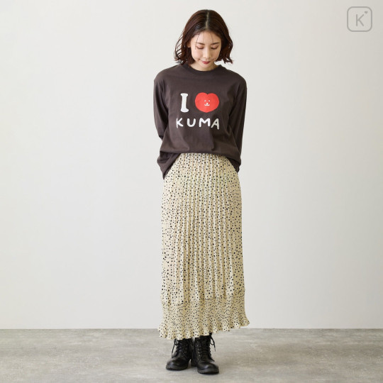 Japan Nagano Long Sleeve T-Shirt (L) - I Love Kuma Charcoal - 5