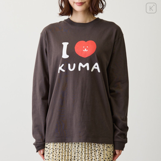 Japan Nagano Long Sleeve T-Shirt (XL) - I Love Kuma Charcoal - 6