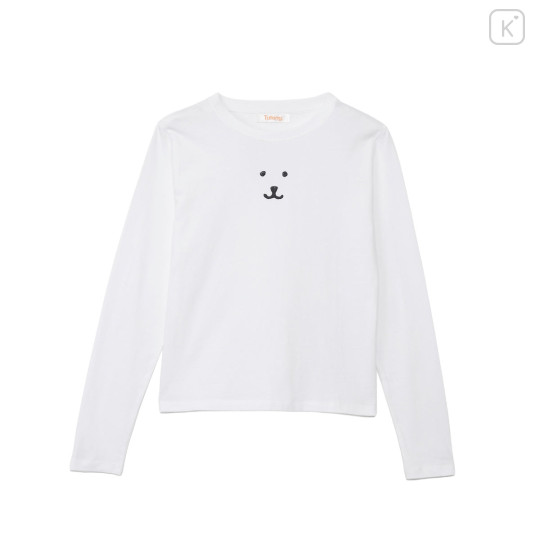 Japan Nagano Long Sleeve T-Shirt (M) - Monochrome Joke Bear White - 1