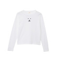 Japan Nagano Long Sleeve T-Shirt (M) - Monochrome Joke Bear White - 1