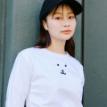 Japan Nagano Long Sleeve T-Shirt (L) - Monochrome Joke Bear White - 5
