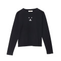Japan Nagano Long Sleeve T-Shirt (M) - Monochrome Joke Bear Black - 1