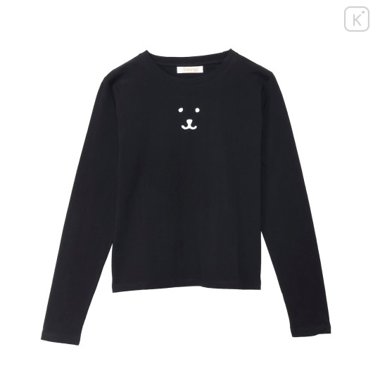 Japan Nagano Long Sleeve T-Shirt (L) - Monochrome Joke Bear Black - 1