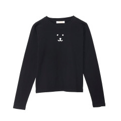 Japan Nagano Long Sleeve T-Shirt (L) - Monochrome Joke Bear Black