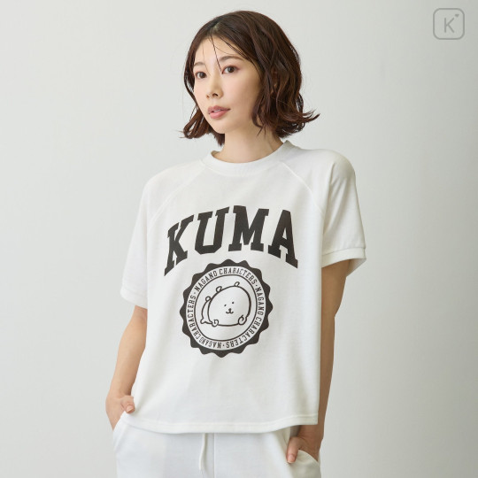 Japan Nagano College Style T-Shirt (M) - Joke Bear White - 5