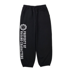 Japan Nagano College Style Sweatpants (M) - Joke Bear Black