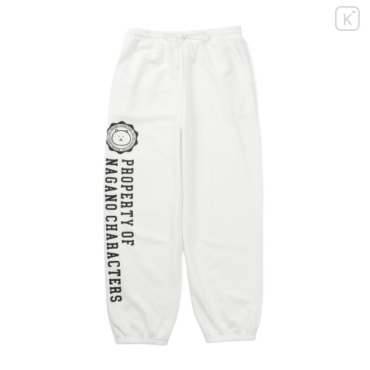 Japan Nagano College Style Sweatpants (M) - Joke Bear White - 1