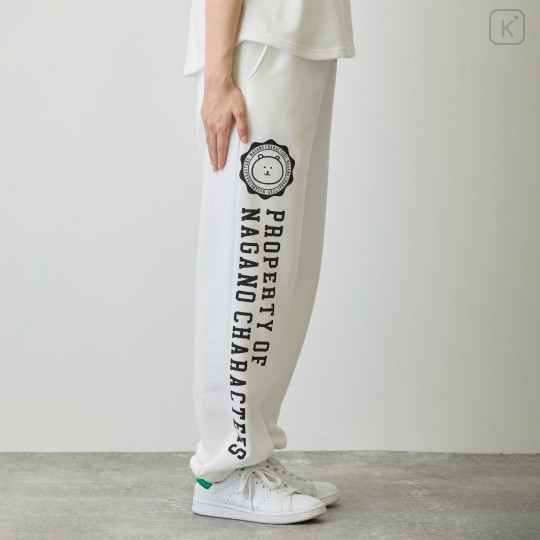 Japan Nagano College Style Sweatpants (M) - Joke Bear White - 7