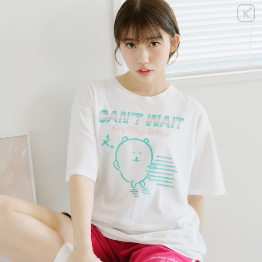 Japan Nagano Dry T-Shirt (M) - Can't Wait Joke Bear White - 2